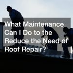 What Maintenance Can I Do to the Reduce the Need of Roof Repair?